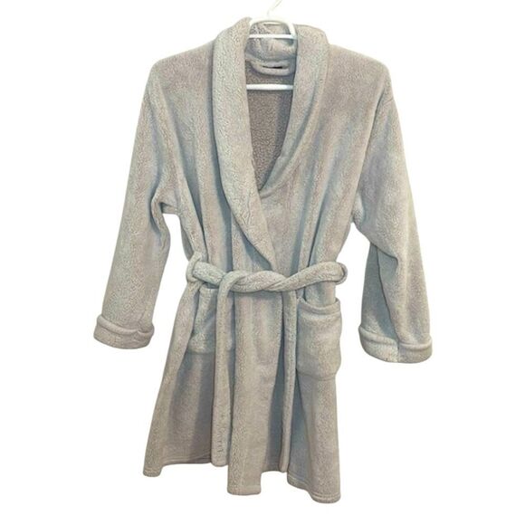 Cynthia Rowley Fluffy Robe, grey lavender, S/M - Picture 1 of 6